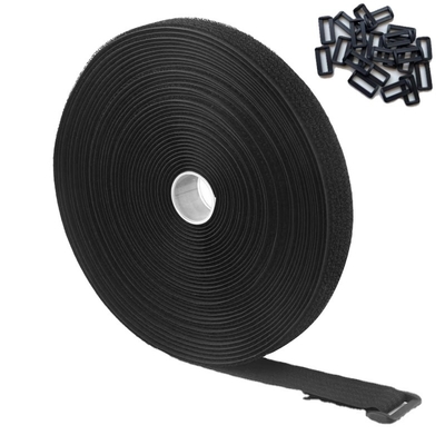 Free cut length and width Long Hook and Loop Cable Straps with Buckles, Adjustable same side Hook and Loop nylon Tie Down Straps