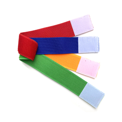 Elastic band hook and loop fastening strap nylon elastic un-napped loop band stretch hook and loop with buckle
