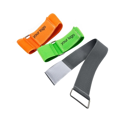 Elastic band hook and loop fastening strap nylon elastic un-napped loop band stretch hook and loop with buckle