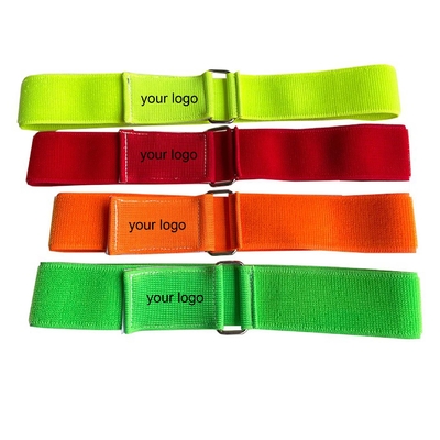 Elastic band hook and loop fastening strap nylon elastic un-napped loop band stretch hook and loop with buckle