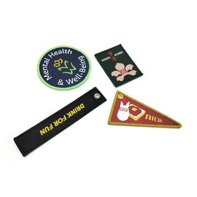 High Frequency TPU Custom Woven label Iron-on backside Label Embroidery Patches tags