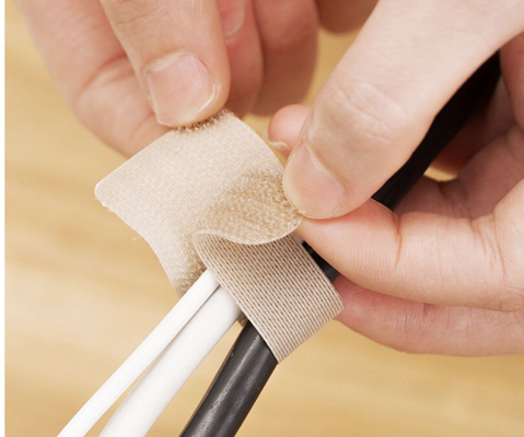 Black and white Custom part adhesive hook and loop strip wire ties Mount cable tie