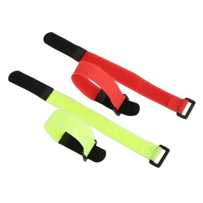 Custom Black nylon hook and loop strap with plastic buckle for cable data room and sport medical purpose