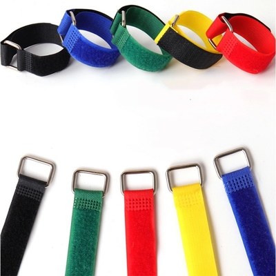 China factory Heavy duty nylon hook and loop metal buckle cinch strap with custom Logo