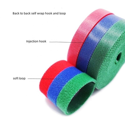 Self grip 1&quot;  Back to back double side hook and loop roll cable ties