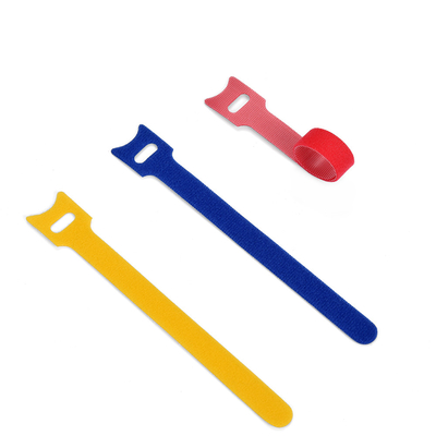 Colorful Double Side Hook and Loop Cable Tie Back To Back Fixable Cable Ties With Logo Printed