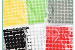 Manufacturer supply Custom Sticky back no sew  Hook and Loop dots glued coins rounds square or circles in different size