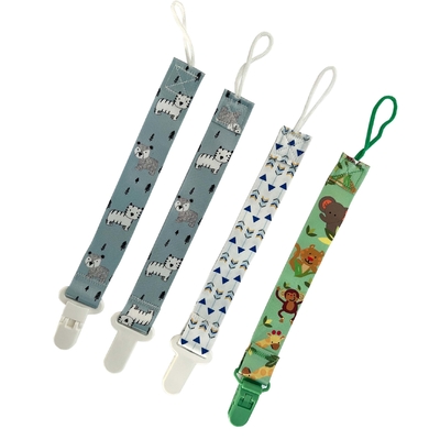 Fabric Cartoon BPA Free baby Pacifier Clips Chain soft and waterproof Pacifier Holder Nipple Soother Chain