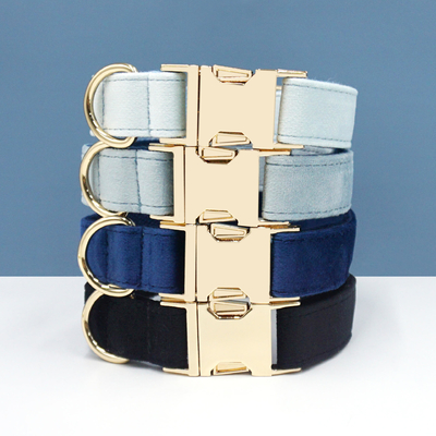 Dansky Premium Velvet Dog Collar Custom Engraved Name Soft & Comfy Luxury Pet Collar Quick Release Buckle for Small & Large Dogs