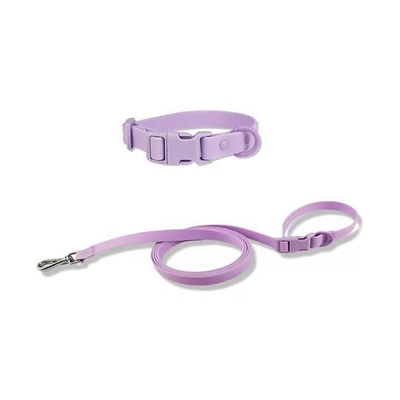 DANSKY Macarons Colors Custom Luxury Pet Collar Lead Set Adjustable Match With Same Color Release Buckle No Slip PVC Dog Collar