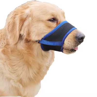 Dansky Dog Muzzle Mesh Soft Muzzle for Dog Biting Training Outdoor Anti-bite Pet Muzzle air Mesh ,allows Panting and Drinkinge air Mesh ,allows Panting and Drinking