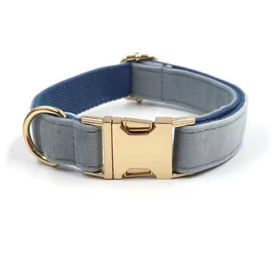 Dansky Personalized Velvet Dog Collar Logo Engraving Luxury With Detachable Metal Buckle for Small Medium Large Pet Collars