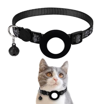 Dansky Waterproof Airtag Cat Collar, Breakaway Cat Airtag Collar with Luminous & Reflective Pattern Strap