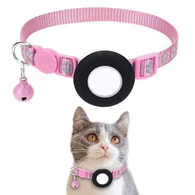 Dansky Waterproof Airtag Cat Collar, Breakaway Cat Airtag Collar with Luminous & Reflective Pattern Strap