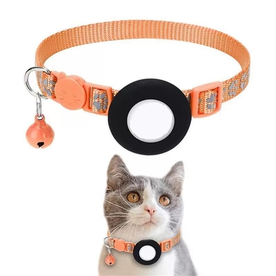 Dansky Custom logo Neoprene Airtag Cat Leash with Airtag Holder Waterproof Case Reflective Cat Collar