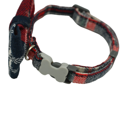 Dansky Dog Collar with Bow Tie- Adjustable with Metal Snap Fastener Collar Stylish Pattern for Small Medium Boy and Girl Dog