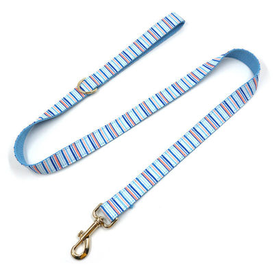 Dansky Simple Fashion Blue Striped Design Dog Collar and Leash Set New Arrival Custom Logo Soft Modern Style