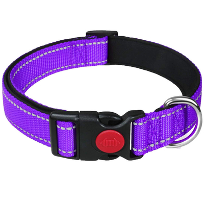 Dansky Adjustable Reflective Safety Dog Collar Nylon Durable XS S M L XL Collars With Release Buckle