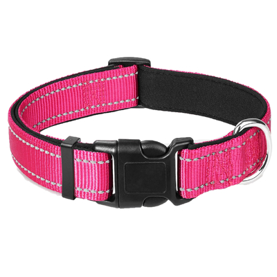 Dansky Adjustable Reflective Safety Dog Collar Nylon Durable XS S M L XL Collars With Release Buckle