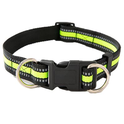 Dansky Adjustable Reflective Safety Dog Collar Nylon Durable XS S M L XL Collars With Release Buckle