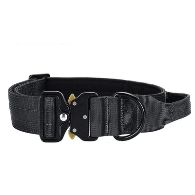 DANSKY Heavy Duty Tactical Dog Collar Adjustable C5 Nylon Webbing with Metal Buckle and Soft Handle Ready to Ship