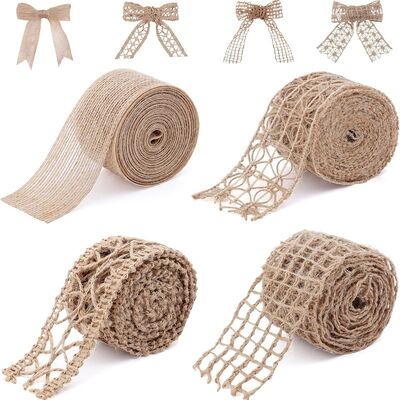 Dansky Golden Jute Twine & Ribbon - Handmade Bow Decor for Holiday Crafts & DIY Home Projects