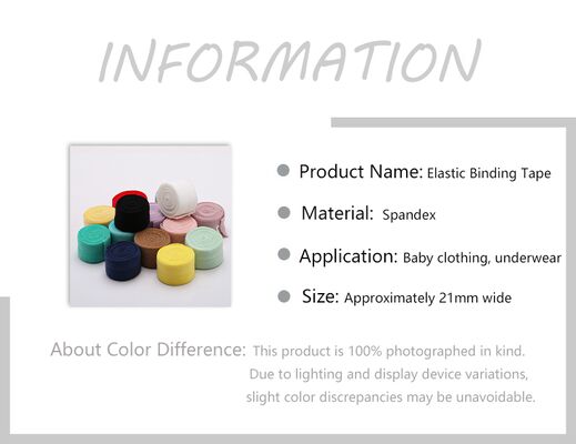 DANSKY 2CM Colored Elastic Binding Tape - Stretch Trim for Underwear, Underpants, Clothing Cuffs & Edges