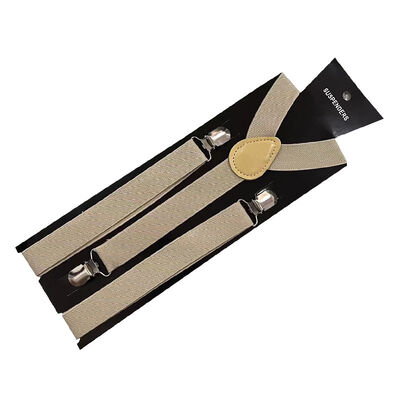 DANSKY 2.5cm Wide Retro Striped Suspenders - Elastic Y-Back Braces for Men Women, British Vintage Style with Strong Clips