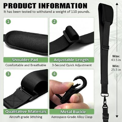 Trimmer Strap for Weed Eater Shoulder Strap Harness [Upgraded Metal-Clip], Compatible with EGO/Greenworks String Trimmer, Leaf Blower, & Shrub Trimmers
