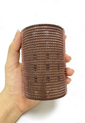 DANSKY HOOK Thermal Hair Rollers for Women Self Grip Hair Curlers for Short & Long Hair for Long Curls Brown+pink Clips