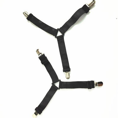 DANSKY Custom Bed Straps with Metal Clips Triangle Elastic Straps Adjustable Fitted Sheet Straps Non Slip Bed Sheet Clips