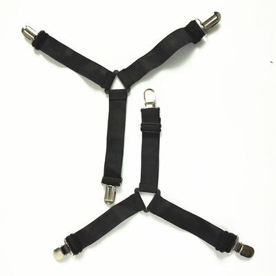 DANSKY Custom Bed Straps with Metal Clips Triangle Elastic Straps Adjustable Fitted Sheet Straps Non Slip Bed Sheet Clips