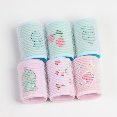 Dansky Custom Pattern & Logo Self-Adhesive Hair Rollers - Multi-Color Portable Curlers for Air Bangs Styling