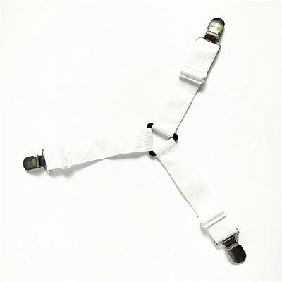 DANSKY Custom Bed Straps with Metal Clips Triangle Elastic Straps Adjustable Fitted Sheet Straps Non Slip Bed Sheet Clips