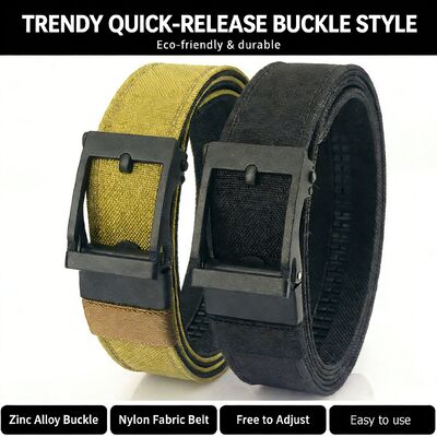 DANSKY New Style Aluminum Alloy Outdoor Nylon Belt Men's Elastic Waist Belt for Workwear - Custom Logo