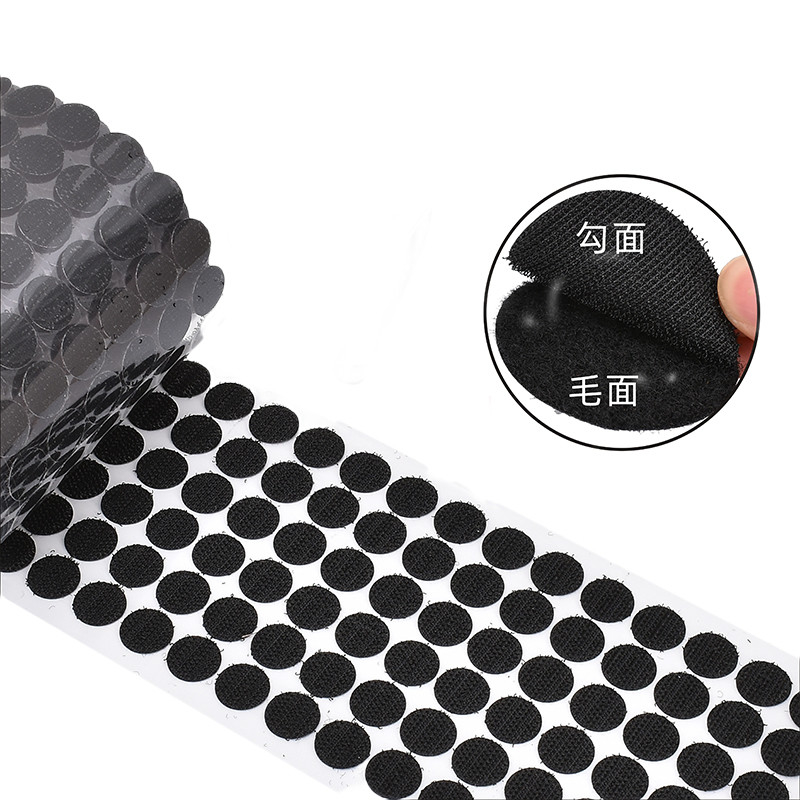 Manufacturer supply Custom Sticky back no sew  Hook and Loop dots glued coins rounds square or circles in different size