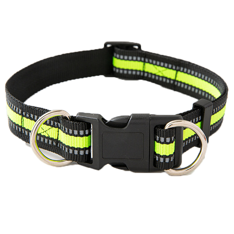 Dansky Adjustable Reflective Safety Dog Collar Nylon Durable XS S M L XL Collars With Release Buckle