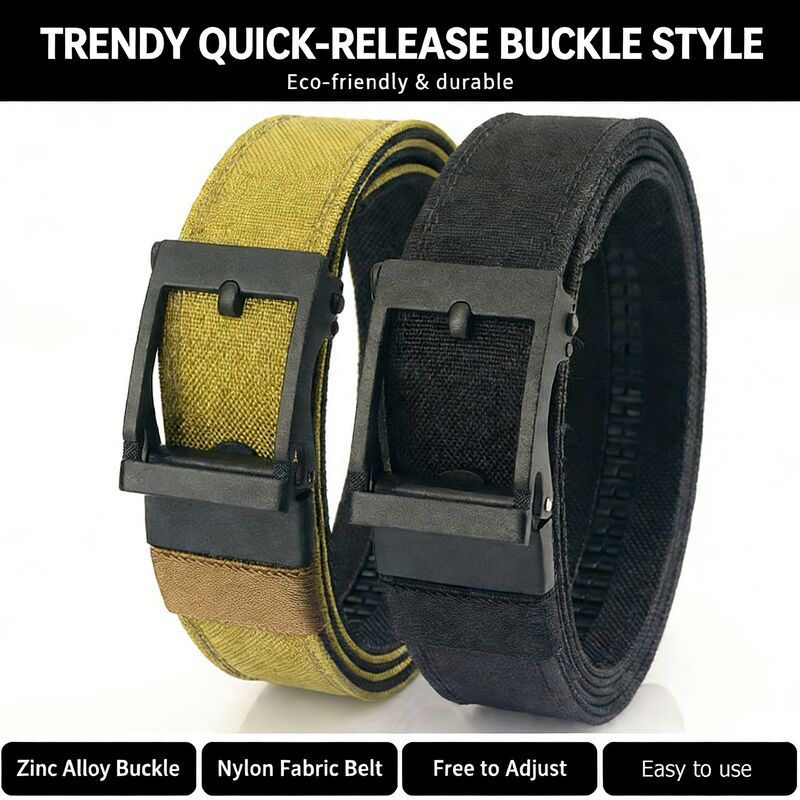 DANSKY New Style Aluminum Alloy Outdoor Nylon Belt Men's Elastic Waist Belt for Workwear - Custom Logo